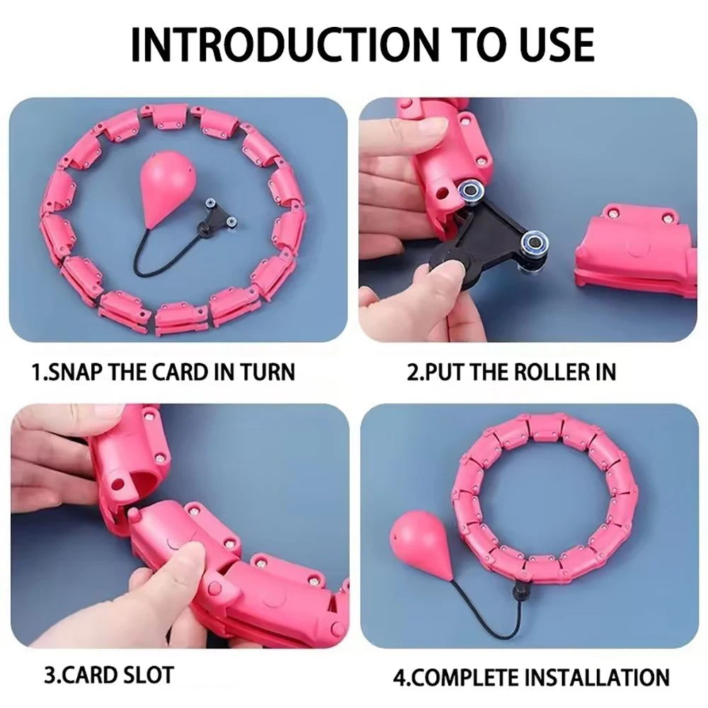 Weighted Fitness Circle Hoops for Adults Weight Loss Plus Size for Adults Smart Exercise 2 in 1 Adjustable with Detachable Knots