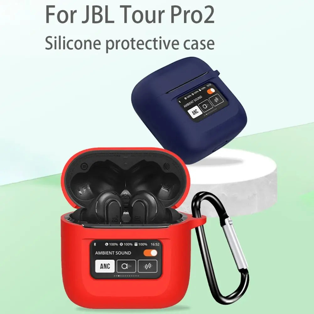 Suitable for JBL Tour Pro 2 Case Bluetooth Headset Protective Case Silicone SoftCase Charging Bag Headset Case Storage Bag Hook
